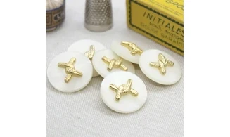 6 Boutons / 23MM / Noeud doré