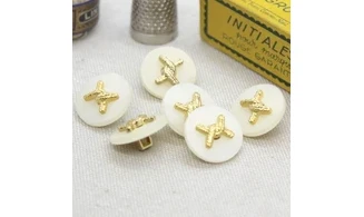 6 Boutons / 18MM / Noeud doré