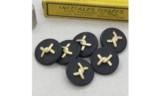 6 Boutons / 23MM / Noeud doré