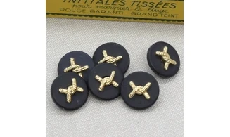 6 Boutons / 18MM / Noeud doré