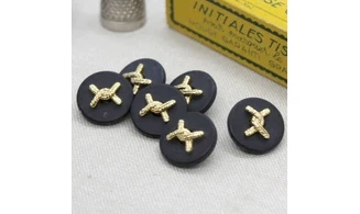 6 Boutons / 18MM / Noeud doré