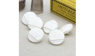6 Boutons / 18MM / Blanc