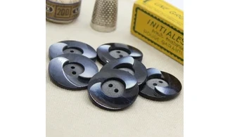 6 Boutons / 27MM / Bleu