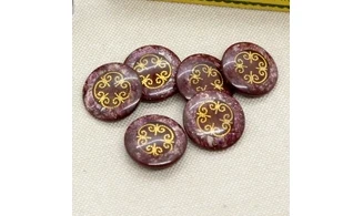 6 Boutons / 18MM / Arabesques dorées