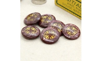 6 Boutons / 18MM / Arabesques dorées