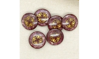 6 Boutons / 18MM / Arabesques dorées
