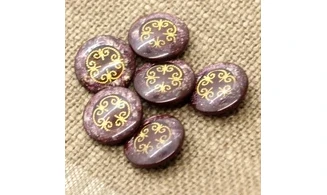 6 Boutons / 18MM / Arabesques dorées