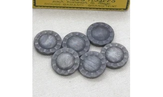 6 Boutons / 22MM / Fleur Gris