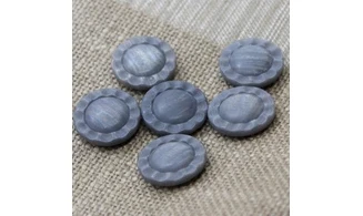 6 Boutons / 22MM / Fleur Gris
