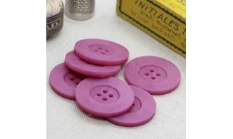 6 Boutons / 27MM / Rose Fushia