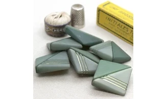 6 Boutons / 29MM / Carré vert