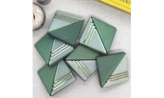 6 Boutons / 29MM / Carré vert