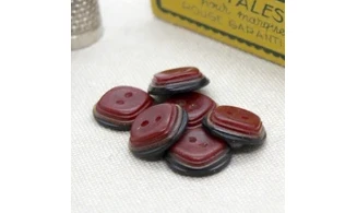 6 Boutons / 15MM / Rouge