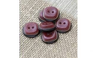 6 Boutons / 15MM / Rouge