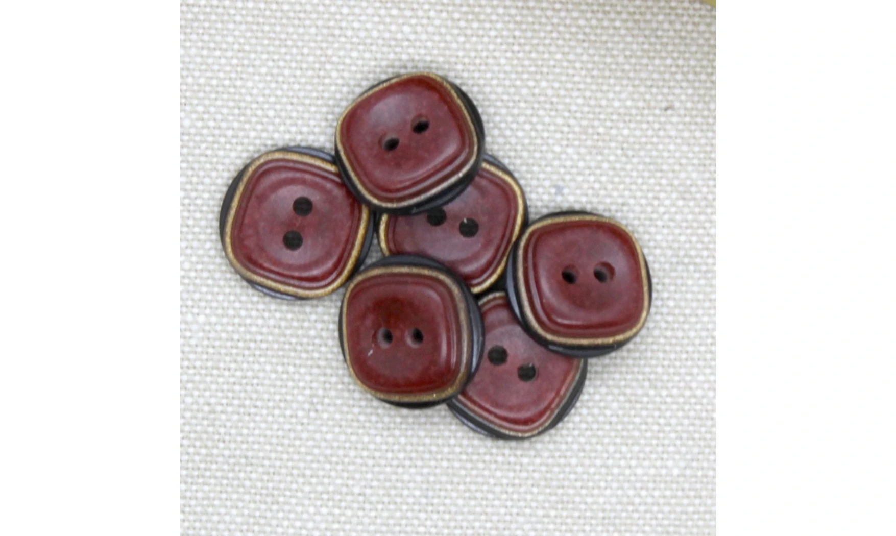 6 Boutons / 15MM / Rouge