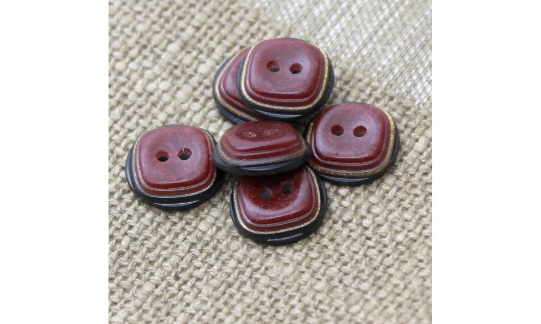 6 Boutons / 15MM / Rouge