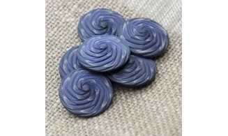 6 Boutons / 22MM / Spirale bleue