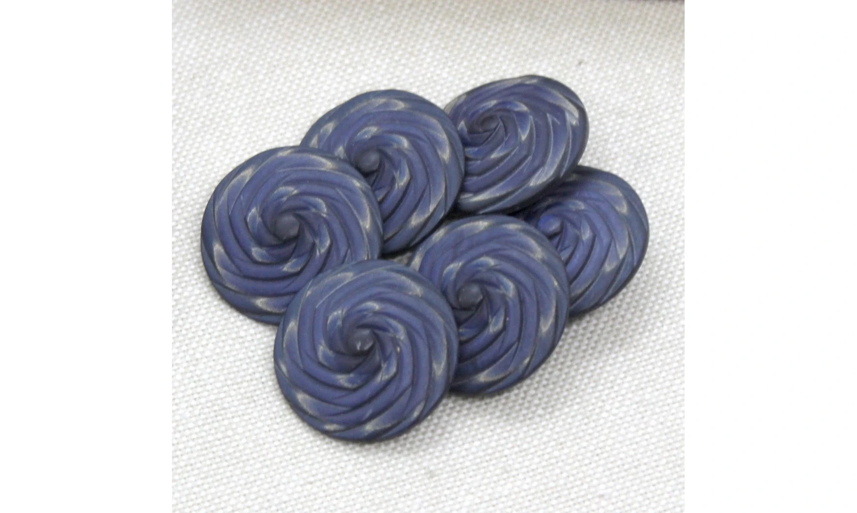 6 Boutons / 22MM / Spirale bleue