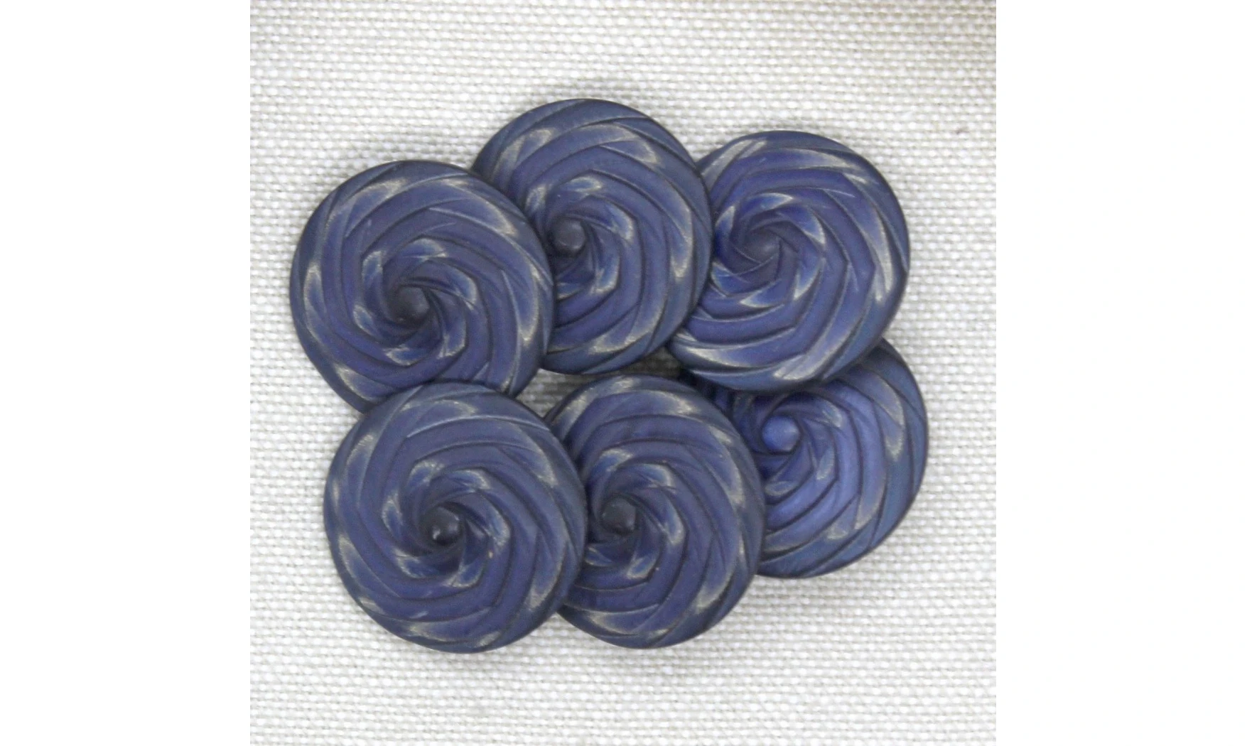 6 Boutons / 22MM / Spirale bleue