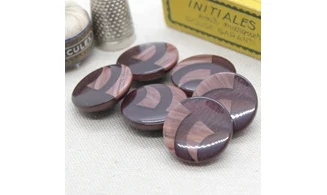 6 Boutons / 23MM / Brun Rougeâtre