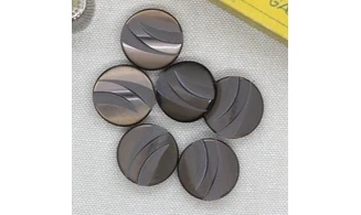 6 Boutons / 20MM / Marron ciselé