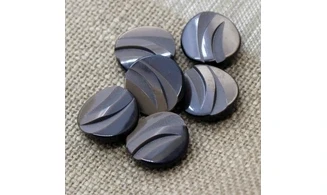 6 Boutons / 20MM / Marron ciselé