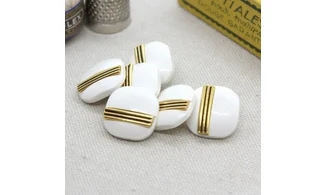 6 Boutons / 17MM / Carré blanc