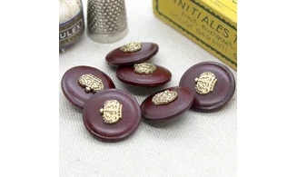 6 Boutons / 20MM / Rouge Couronne