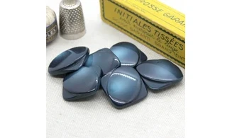 6 Boutons / 22MM / Carré bleu