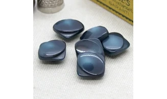 6 Boutons / 15 MM / Carré bleu