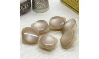 6 Boutons / 15 MM / Carré brun