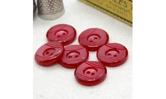 6 Boutons / 18MM / Rouge