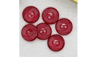 6 Boutons / 18MM / Rouge