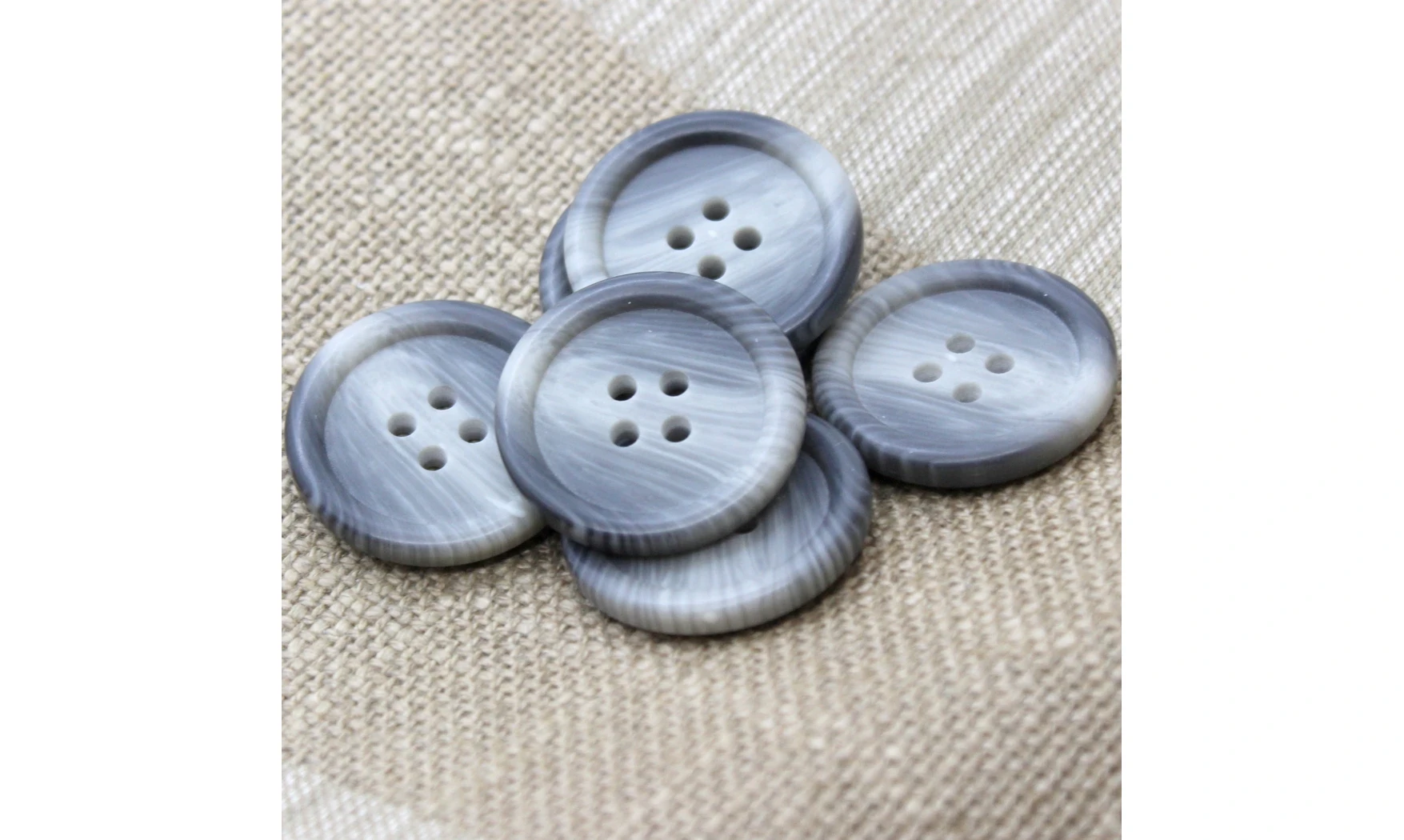6 Boutons / 30MM / Gris