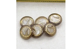 6 Boutons /18MM / Brun Couronne dorée