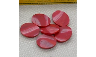 6 Boutons /22MM / Ovale rouge marbré