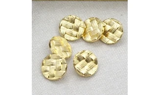 6 Boutons / 15MM / Doré "Tressage"