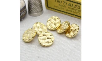 6 Boutons / 15MM / Doré "Tressage"