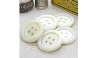 6 Boutons / 27MM / Blanc