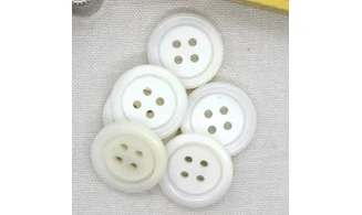 6 Boutons / 27MM / Blanc