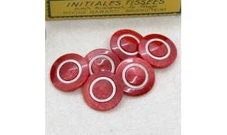 6 Boutons / 22MM / Rouge Couronne