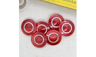 6 Boutons / 22MM / Rouge Couronne