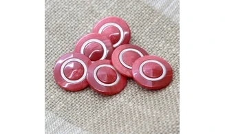 6 Boutons / 22MM / Rouge Couronne