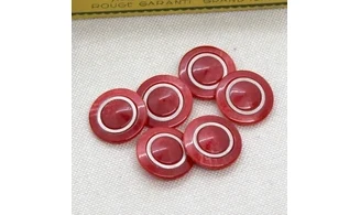 6 Boutons / 18MM / Rouge Couronne