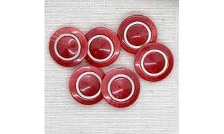 6 Boutons / 18MM / Rouge Couronne