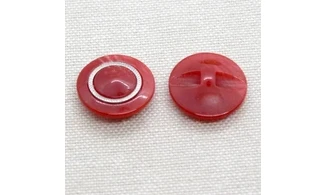 6 Boutons / 18MM / Rouge Couronne