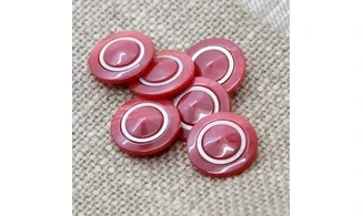 6 Boutons / 18MM / Rouge Couronne