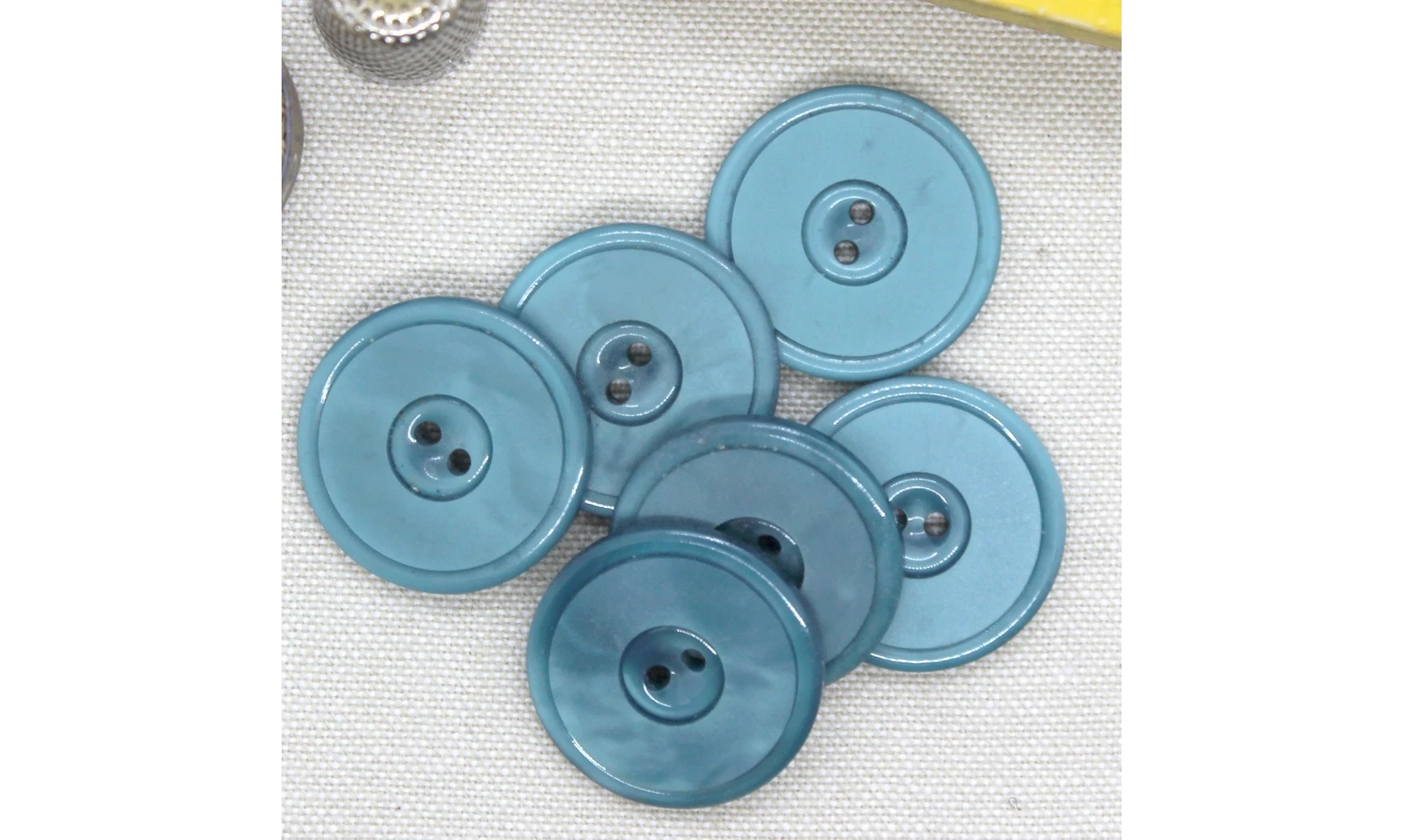 6 Boutons / 27MM / Bleu