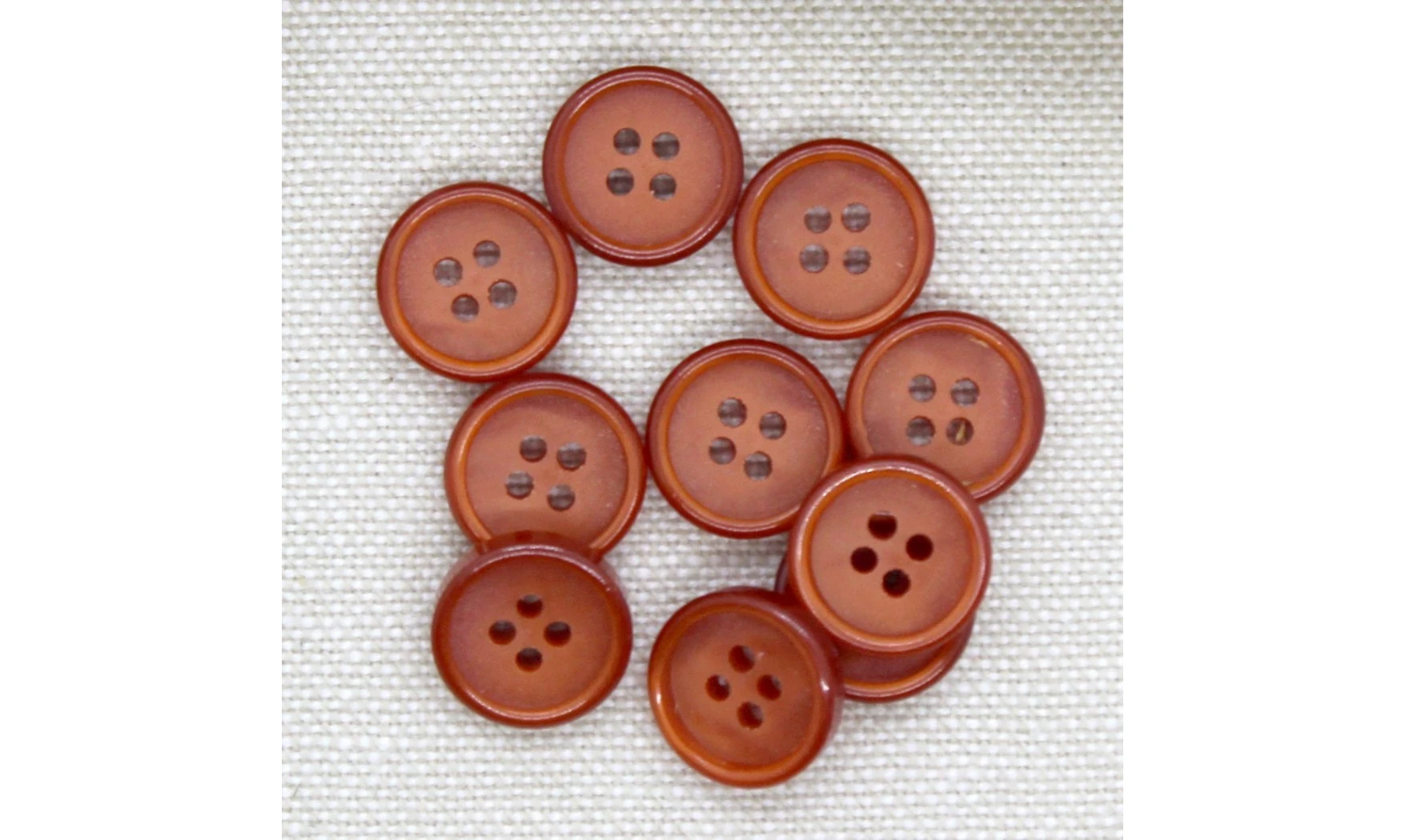 10 Boutons / 12MM / Rouge