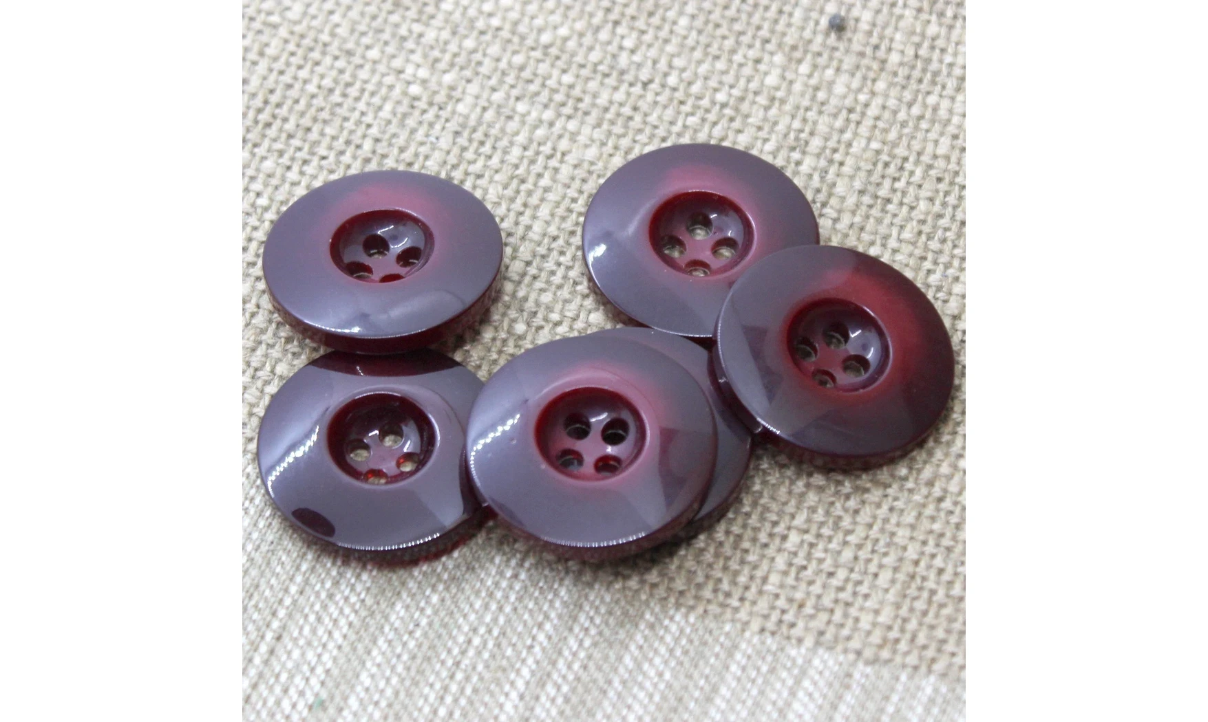 6 Boutons / 27MM / Bordeaux